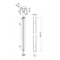 VOGEL'S PUC2408 Poteau 80 cm pour supports d'écrans plafonds