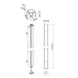 VOGEL'S PUC2415 Poteau 150 cm pour supports d'écrans plafonds