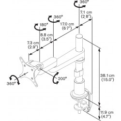 Support bureau VOGEL'S pour tablettes iPad Mini 1, 2 et 3 à 2 bras de pivot