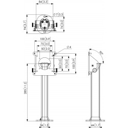 Support pour iPad Mini 1, 2 et 3 avec pied de table fixe inclinable de 0° à 90°