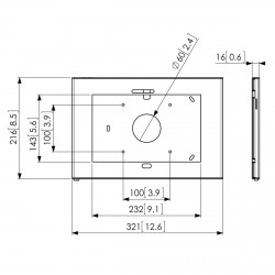 Support pour Samsung Galaxy Tab S 10.5" avec pied de table fixe inclinable de 0° à 90°