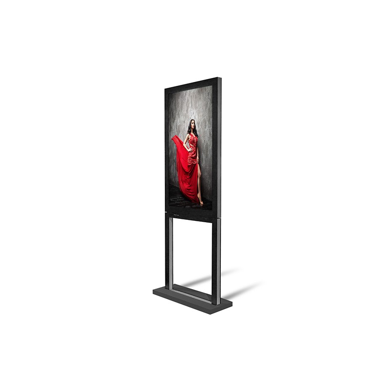 Écran vitrine double faces 55" DYNASCAN DS551DR4 avec écran extérieur d'une luminosité de 3000 CDL et intérieur de 1000 CDL