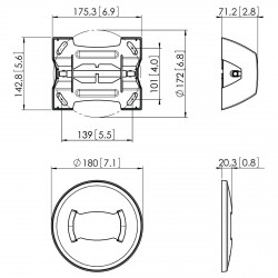 VOGEL'S PUC1060 Fixation plafond fixe pour tube VOGEL'S PUC25xx pour support d'écrans plafond ou colonne sol-plafond