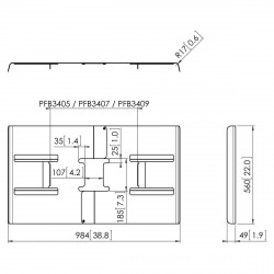 VOGEL'S PFA 9115 Capot arrière pour écrans paysage 42" à 47"