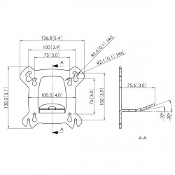 VOGEL'S PFI 3010 Interface pour fixation écran incliné au plafond