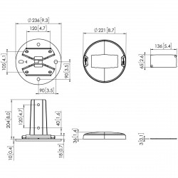 VOGEL'S PUC1910 Kit fixation plafond pour PUC29xx