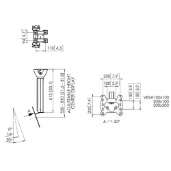 VOGEL'S PFC555 Support plafond écran 19" à 42"