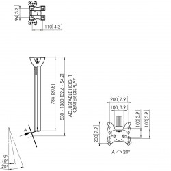 VOGEL'S PFC585 Support plafond écran 19" à 43"