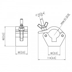 VOGEL'S PUC1050 Adaptateur fixation sur tubes pour supports plafonds