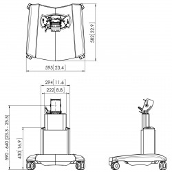 VOGEL'S PFT 2515 Chariot à roulettes design pour support d'écrans