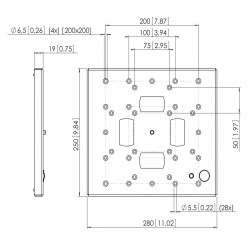 VOGEL'S FAU 3125 Plaque d'interface pour fixation écran 23" à 42"