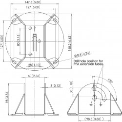 VOGEL'S PFA 9010 Fixation plafond pour tubes PFA90xx