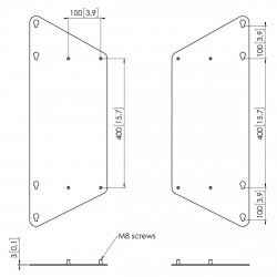 VOGEL'S PFA 9146 Extension de fixation écran pour PFI3061 et PFI3062