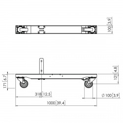 VOGEL'S PFT8920 Pied à roulettes pour chassis murs vidéo au sol