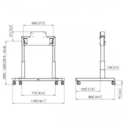 VOGEL'S PFTE 7112 Support d'écran mobile sur chariot à roulettes