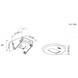 VOGEL'S PUC1080 Plaque inclinable et pivotante pour fixation plafond pour poteaux VOGEL'S PUC25xx