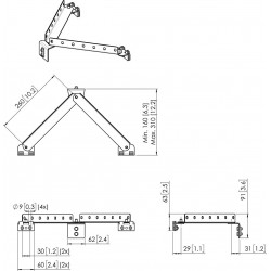 VOGEL'S PFA 9144 Kit de pattes de renfort mural pour murs vidéos avec fixation sol