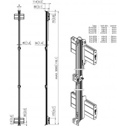 VOGEL'S PLM8030 Profilé aluminium pour supports murs vidéos