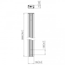 VOGEL'S PUC2920 Poteau 200 cm pour supports de murs vidéos