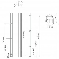 VOGEL'S PUC2715 Poteau 150 cm pour supports d'écrans au sol