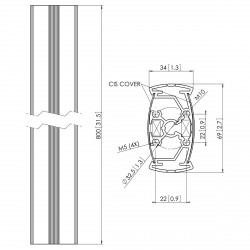 VOGEL'S PUC 2308 Tube 80 cm pour supports d'écrans plafonds