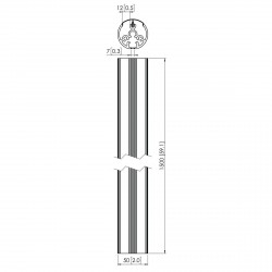 VOGEL'S PUC2115 Poteau 150 cm pour supports d'écrans plafonds