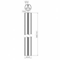 VOGEL'S PUC2130 Poteau 300 cm pour supports d'écrans plafonds