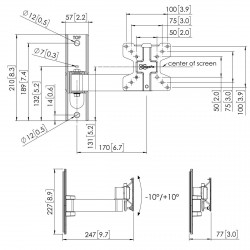 Image VOGEL'S PFW1030 Support mural inclinable et orientable pour écran 10" à 28"