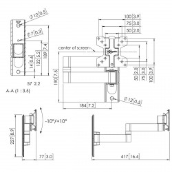 Image VOGEL'S PFW1040 Support mural inclinable et orientable pour écran 10" à 28"