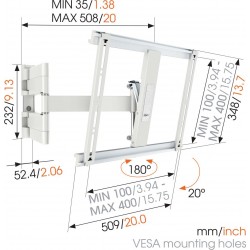 VOGEL'S THIN 445 Support mural inclinable orientable à 180° pour écrans 26" à 55"