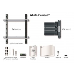 VOGEL'S THIN 445 Support mural inclinable orientable à 180° pour écrans 26" à 55"