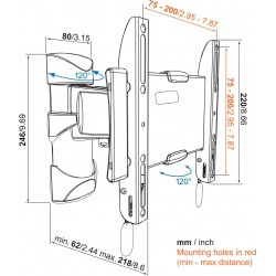 VOGEL'S 25 BASE S Support mural orientable à 120° pour écrans 19" à 43"