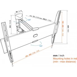 VOGEL'S 25 BASE M Support mural orientable à 120° pour écrans 32" à 55"