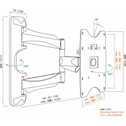 VOGEL'S BASE 45 S Support mural orientable à 180° pour écrans 19" à 43"