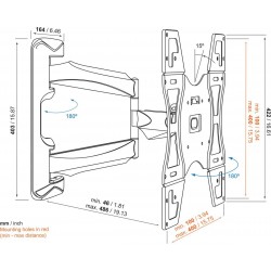 VOGEL'S BASE 45 M Support mural inclinable et orientable à 180° pour écrans 32" à 55"