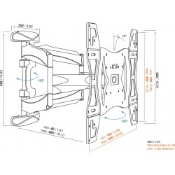 VOGEL'S BASE 45 L Support mural inclinable et orientable à 180° pour écrans 40" à 82"