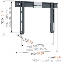 VOGEL'S THIN 405 Support mural fixe pour écrans 26" à 55"