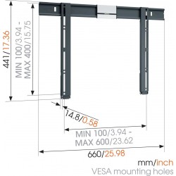 VOGEL'S THIN 505 Support mural fixe pour écrans 26" à 55"