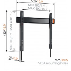 VOGEL'S WALL 3205 Support mural fixe pour écrans de 32" à 55"