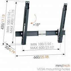 VOGEL'S THIN 515 Support mural inclinable pour écrans de 40" à 65"
