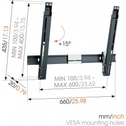 VOGEL'S THIN 515 Support mural inclinable pour écrans de 40" à 65"