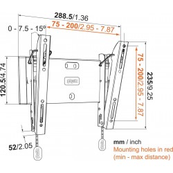 VOGEL'S BASE 15 S Support mural inclinable pour écrans de 19" à 43"