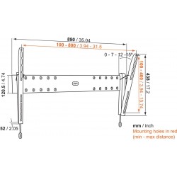 VOGEL'S BASE 15 L Support mural inclinable pour écrans de 40" à 65"