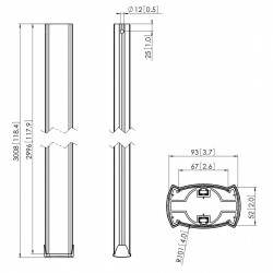 VOGEL'S Support sur colonne fixée au sol et au plafond pour écrans de 32" à 55"