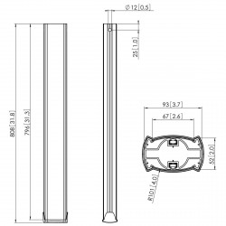 VOGEL'S Support plafond pour écrans 32" à 55"