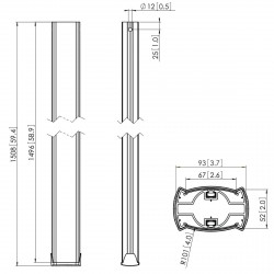 VOGEL'S Support plafond plat pour écrans 49" à 75"