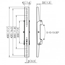 VOGEL'S Support plafond inclinable double face pour écrans 32" à 55"