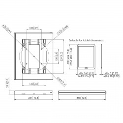 Support pour tablettes 9" à 10" avec pied de table fixe inclinable de 0° à 90°