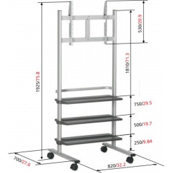 VOGEL'S PB175 - Chariot à roulettes universel pour écran 36" à 55"