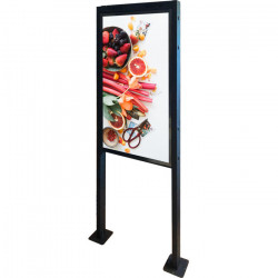 SCREEN'UP SPOMNDF Support colonne sol ou plafond pour écran vitrine double faces SAMSUNG OM46N-D et OM55N-D